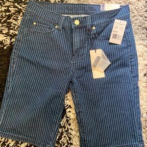 Striped Denim Bermuda Shorts, Size 4 *Brand New*